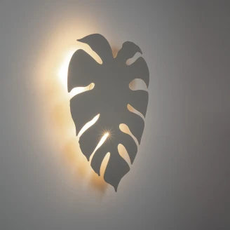 Vegglampe Monstera Leaves Beige Matt