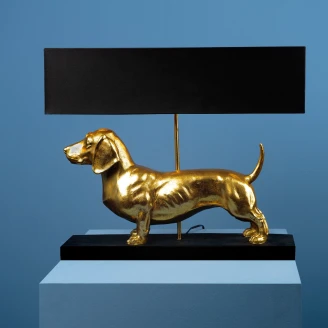 Werner Voss Bordlampe <strong>Dachshund</strong>  Gull, Svart Blank