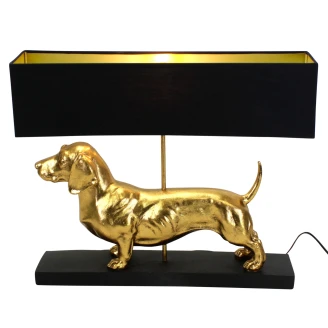 Werner Voss Bordlampe <strong>Dachshund</strong>  Gull, Svart Blank