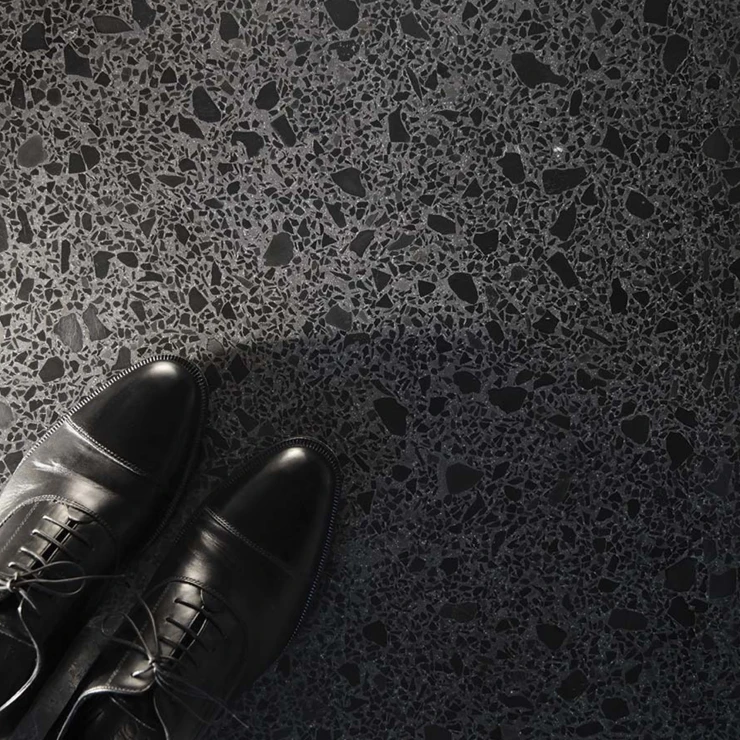 Terrazzo Fragmenta Nero Ombrato Matt 60x60 cm