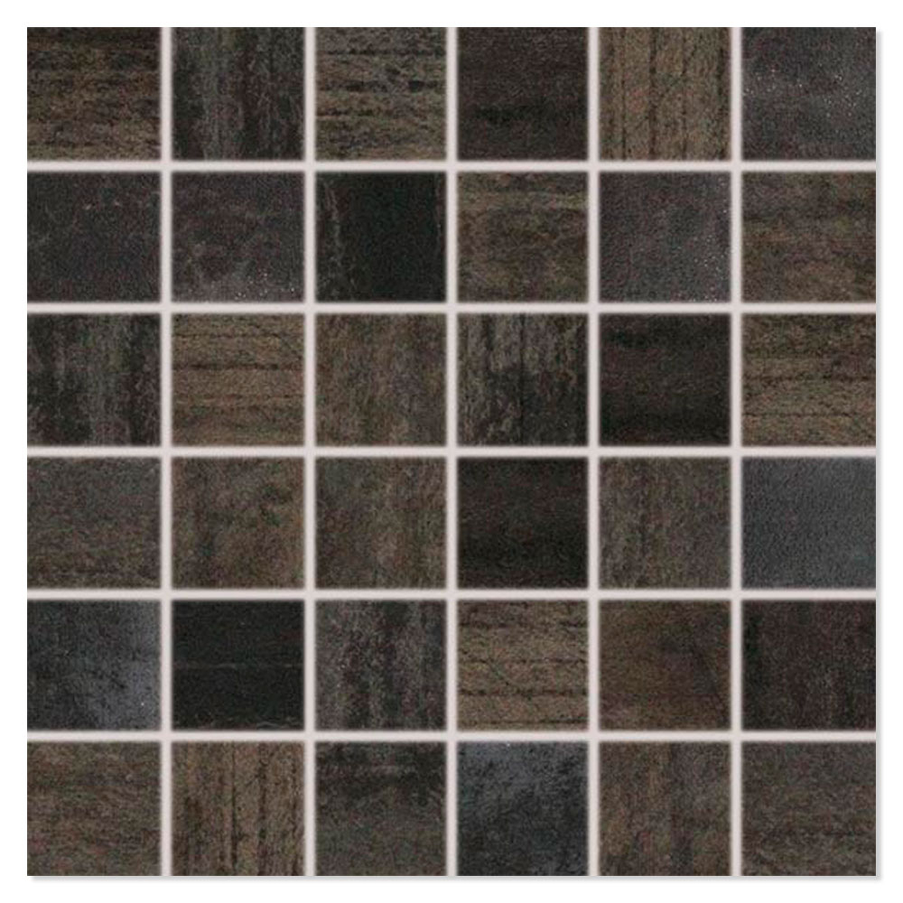 Mosaikk Veggflis Rush Svart Matt 30x30 (5x5) cm