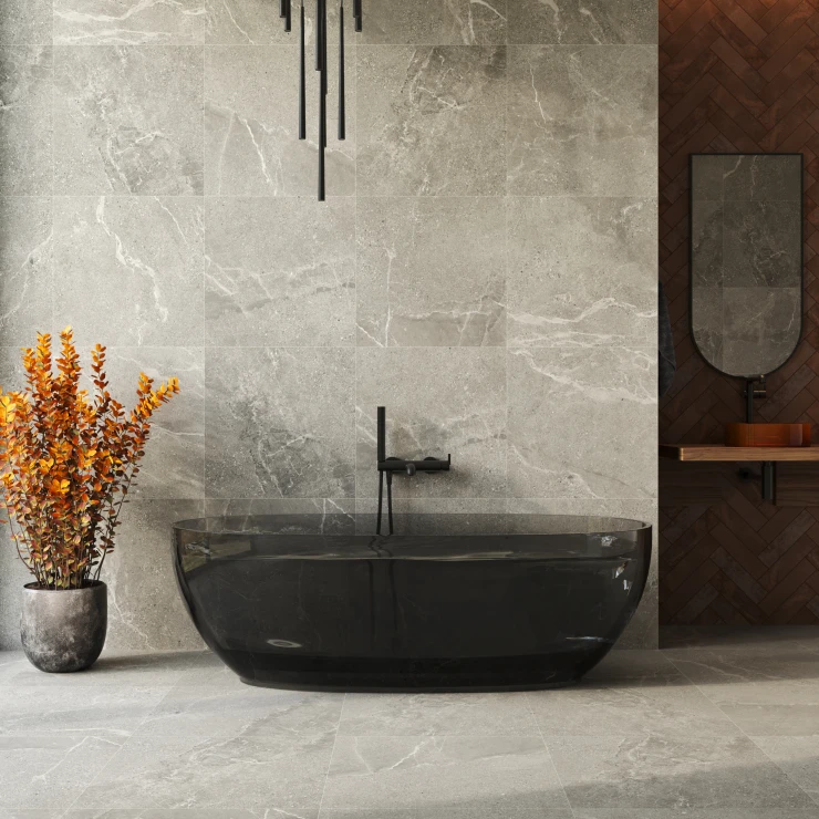 Badekar Brillant Svart Blank 170 cm med Svart Matt Pop-up Bunnventil