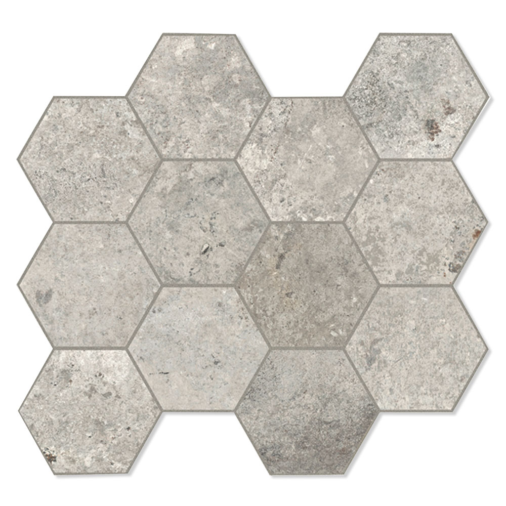 Unicomstarker Sekskant Mosaikk Gulvflis Debris Cinder Matt 30x34 (9.7x11.2) cm