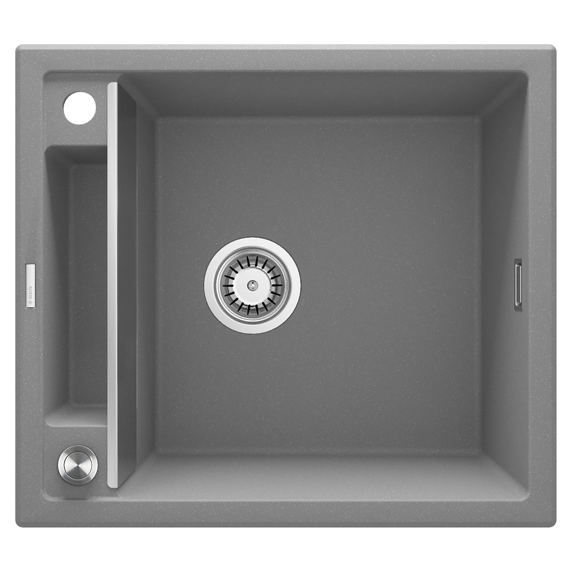Granitt Kjøkkenvask Magnetic Grå Metallic Matt 56x50 cm med Vannlås