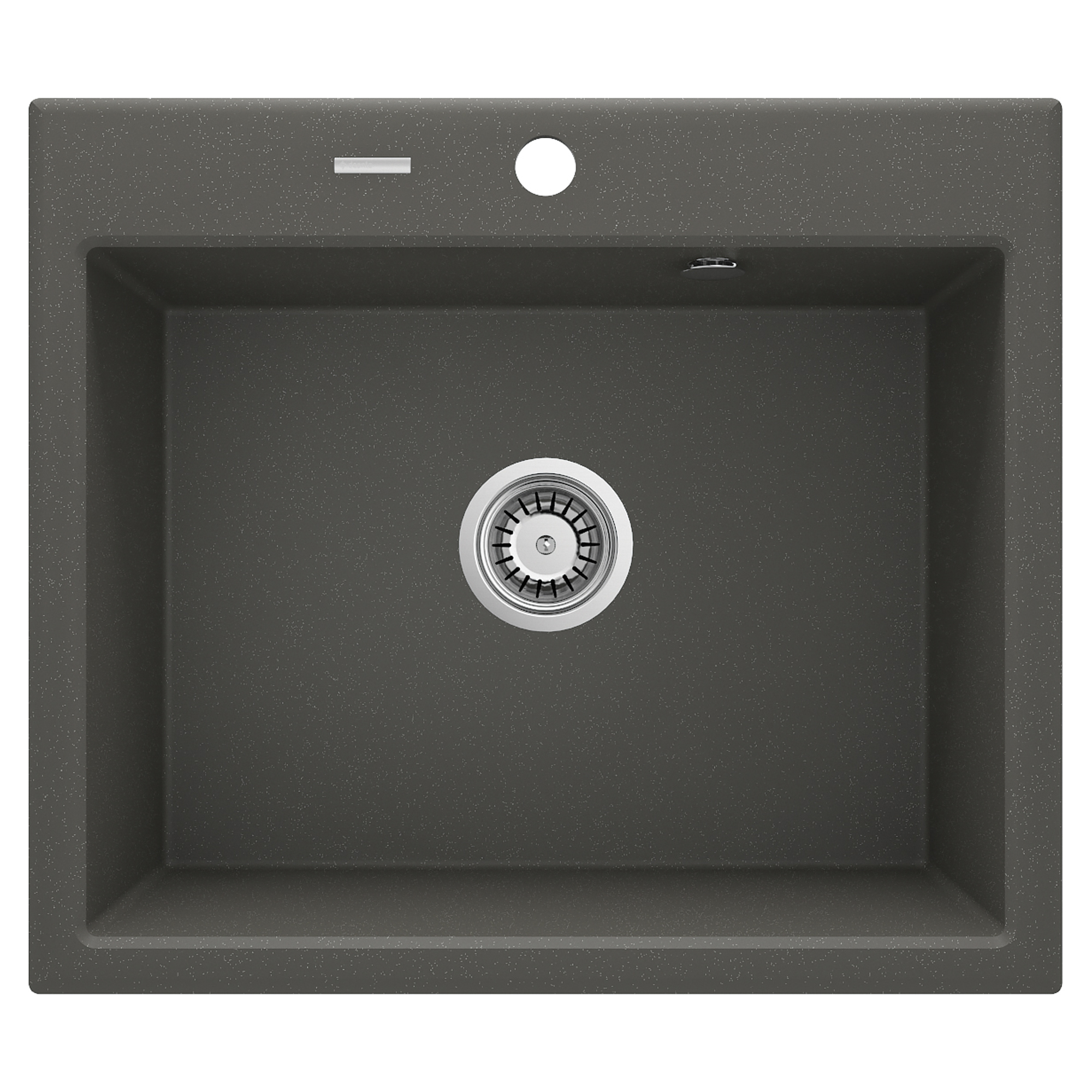 Granitt Kjøkkenvask Andante Antrasitt Metallic Matt 60x52 cm med Vannlås