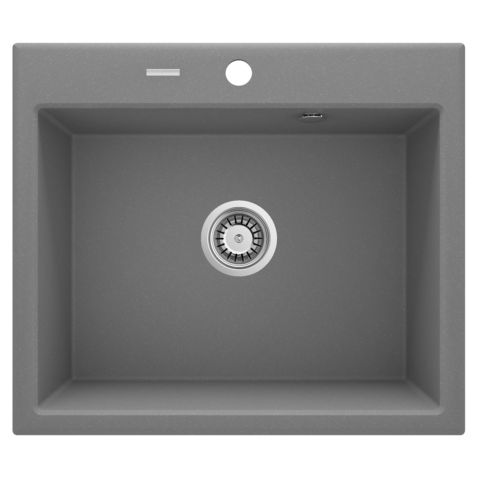 Granitt Kjøkkenvask Andante Grå Metallic Matt 60x52 cm med Vannlås