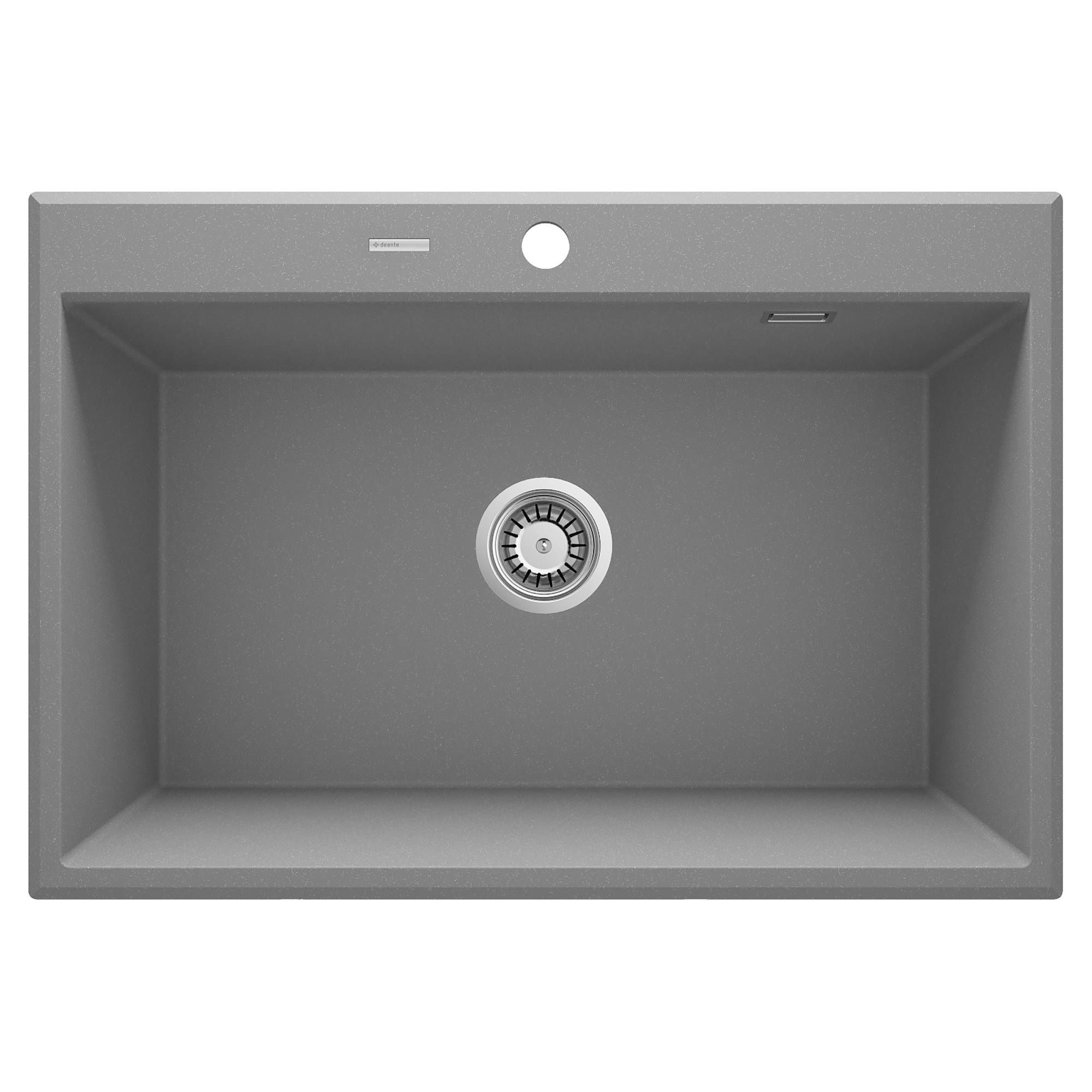 Granitt Kjøkkenvask Eridan Grå Metallic Matt 70x52 cm med Vannlås