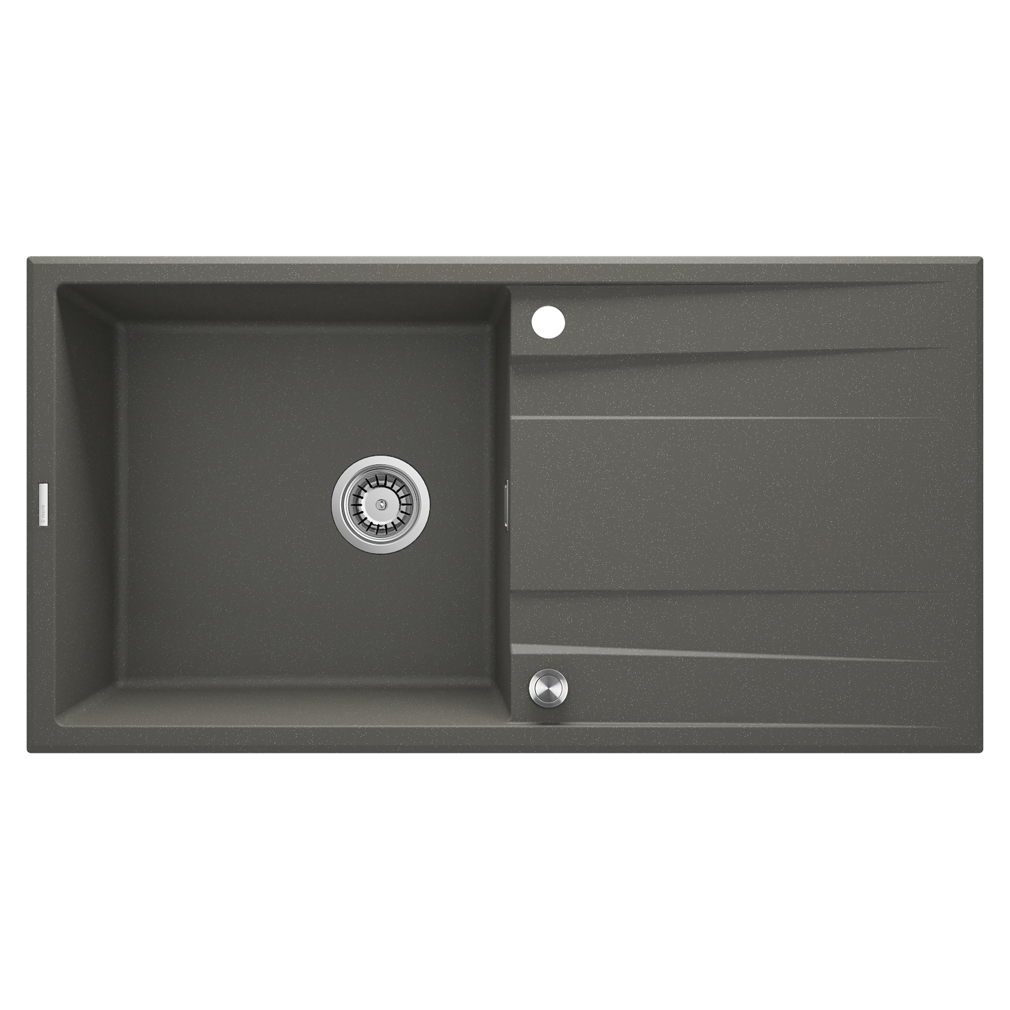 Granitt Kjøkkenvask Eridan Antrasitt Metallic Matt 100x52 cm med Vannlås