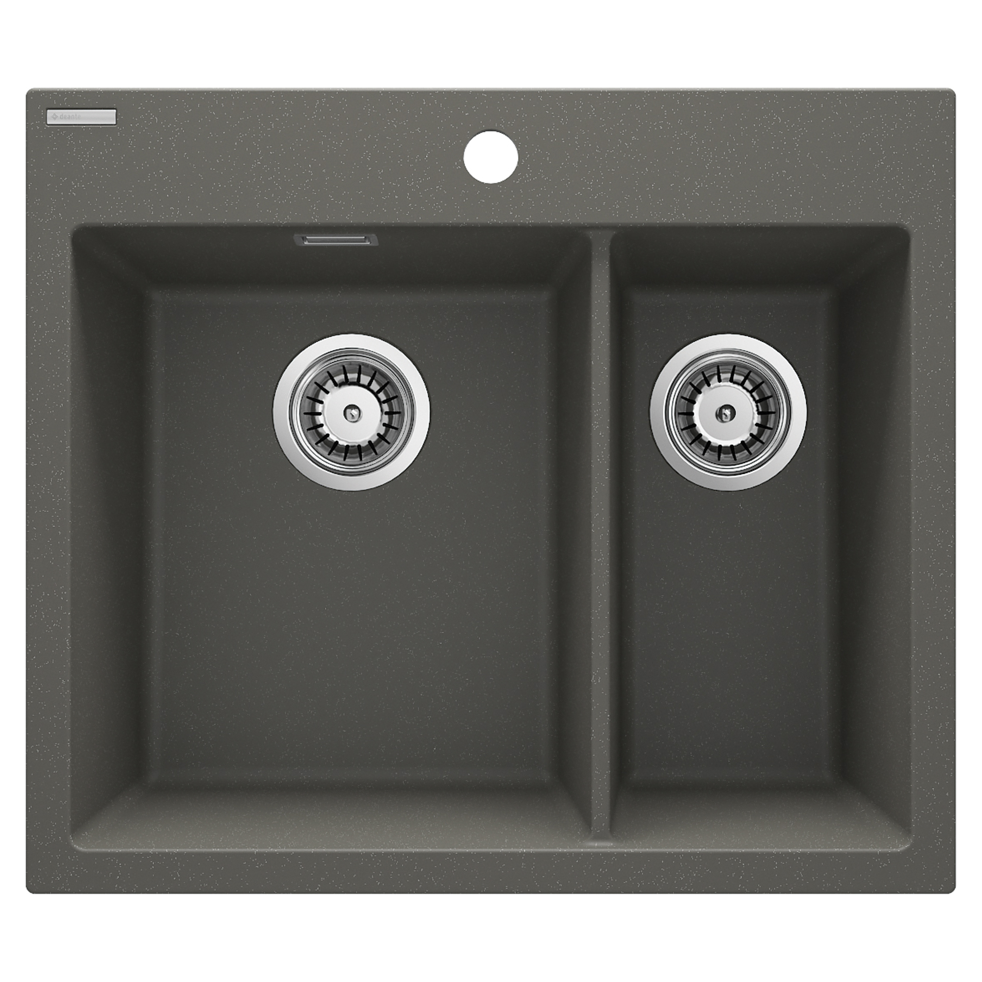 Granitt Kjøkkenvask Eridan Antrasitt Metallic Matt 60x52 cm med Vannlås