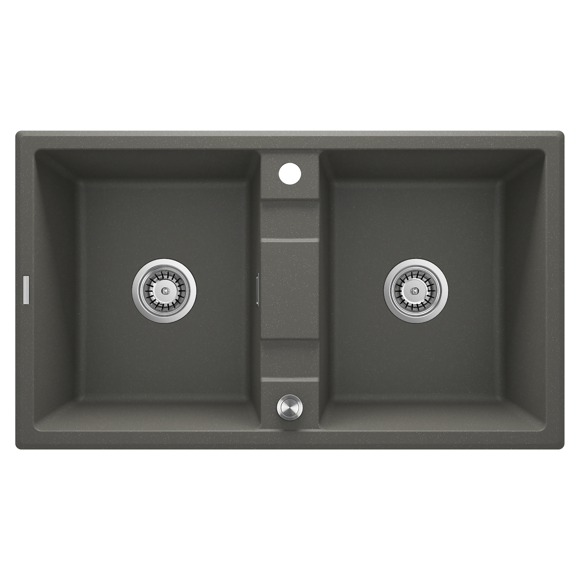 Granitt Kjøkkenvask Eridan Antrasitt Metallic Matt 86x50 cm med Vannlås