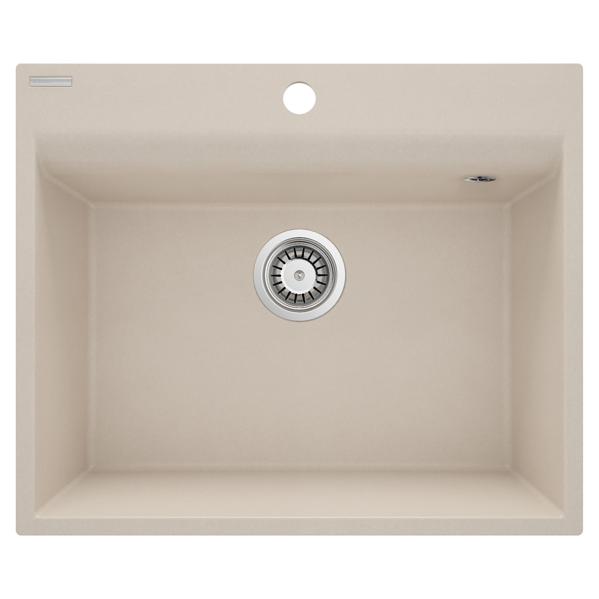Granitt Kjøkkenvask Corio Beige Matt 60x50 cm med Vannlås