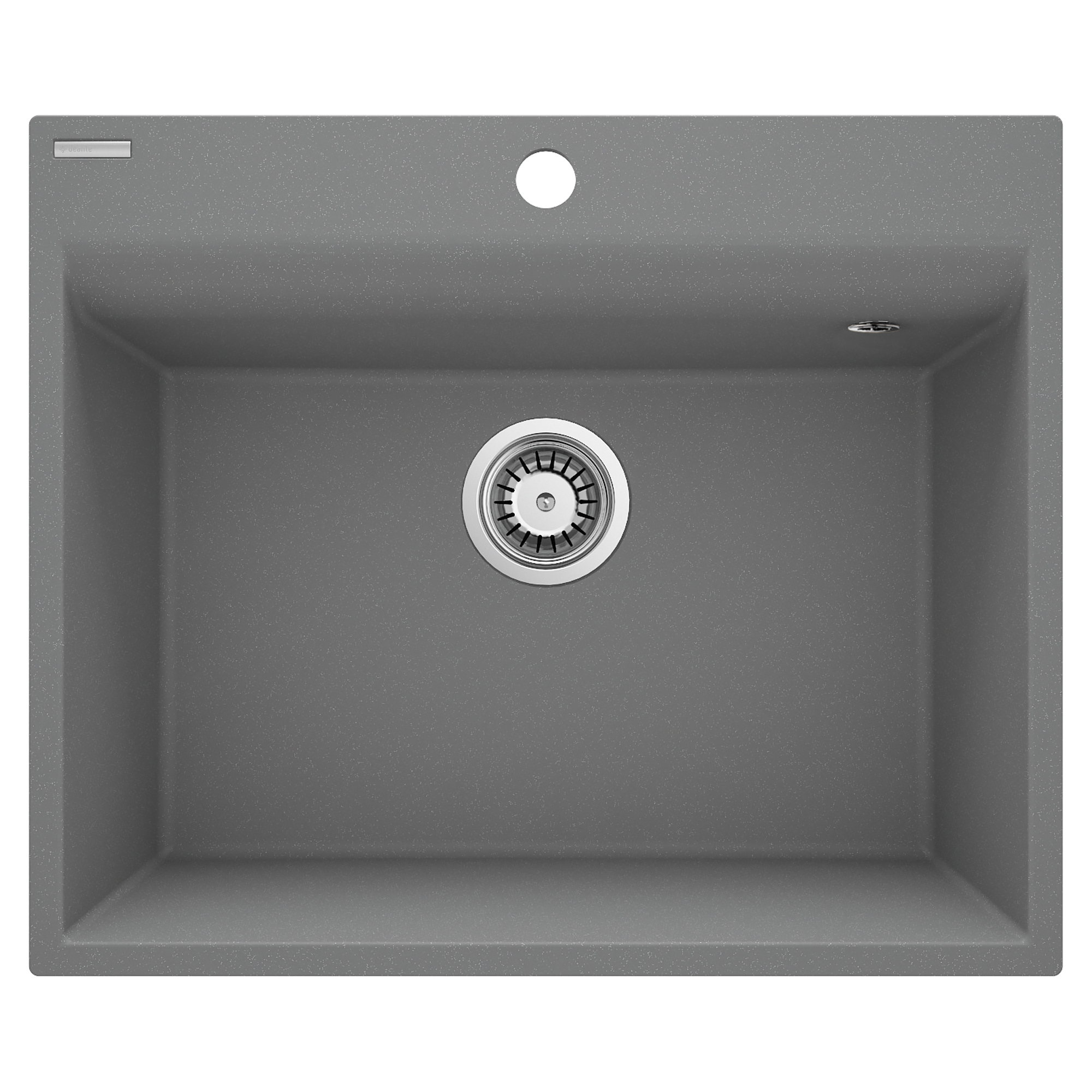 Granitt Kjøkkenvask Corio Grå Metallic Matt 60x50 cm med Vannlås