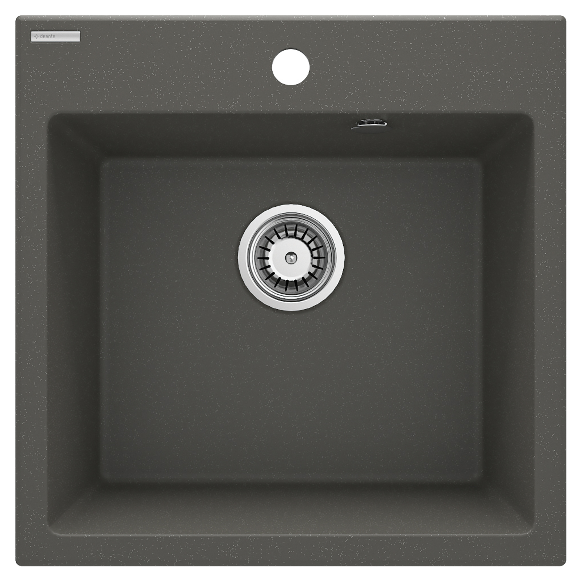 Granitt Kjøkkenvask Evora Antrasitt Metallic Matt 50x50 cm med Vannlås