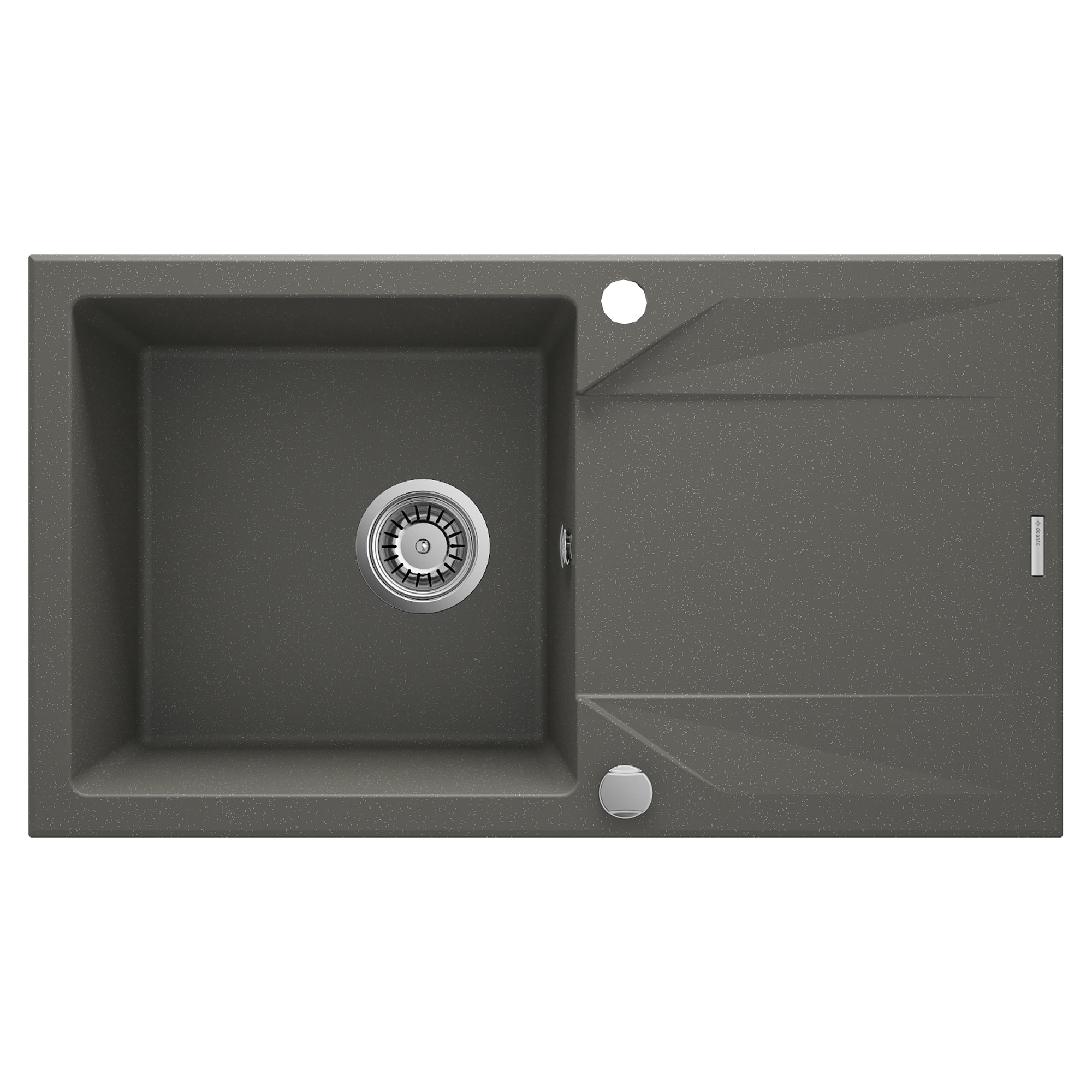 Granitt Kjøkkenvask Evora Antrasitt Metallic Matt 78x44 cm med Vannlås