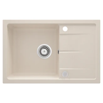 Granitt Kjøkkenvask <strong>Leda</strong>  Beige Matt 67x44 cm med Vannlås