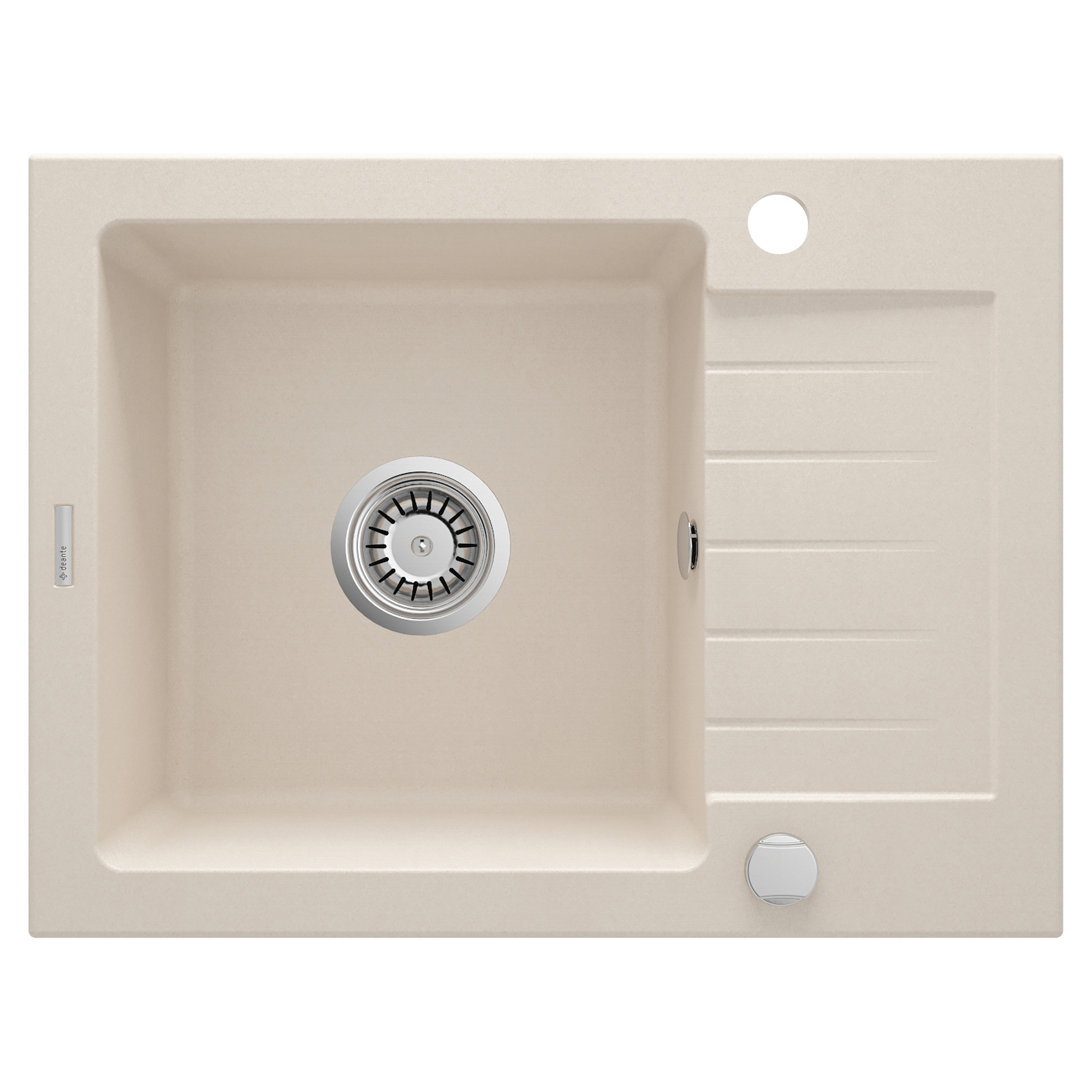 Granitt Kjøkkenvask Zorba Beige Matt 58x44 cm med Vannlås
