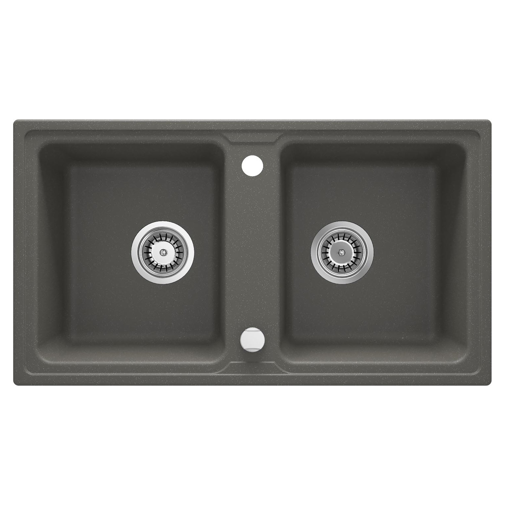 Granitt Kjøkkenvask Zorba Antrasitt Metallic Matt 78x44 cm med Vannlås