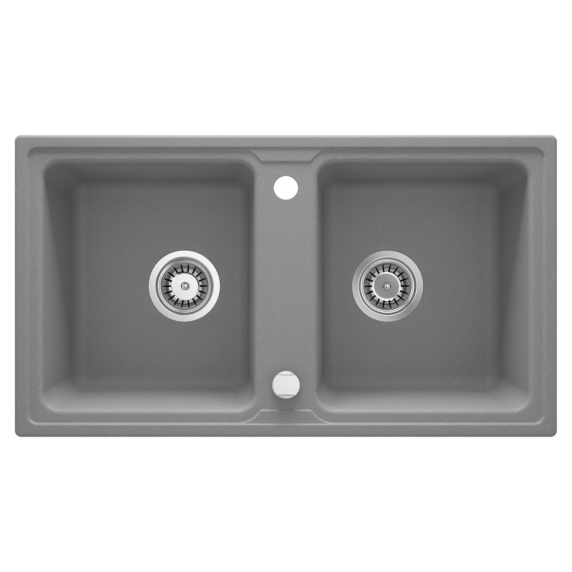 Granitt Kjøkkenvask Zorba Grå Metallic Matt 78x44 cm med Vannlås