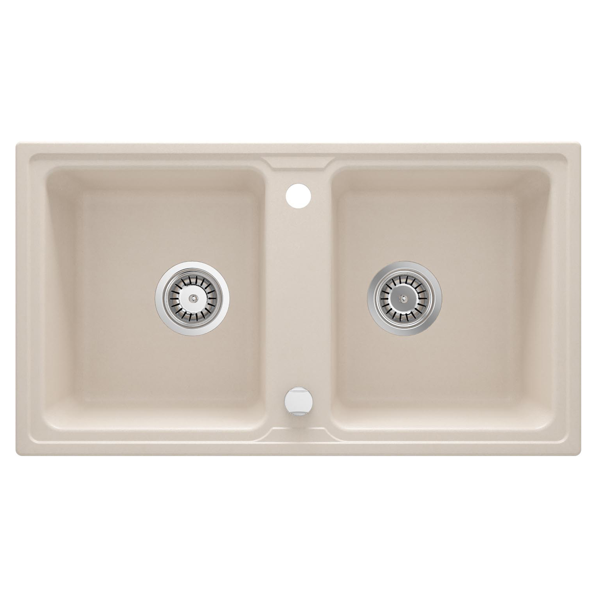 Granitt Kjøkkenvask Zorba Beige Matt 78x44 cm med Vannlås