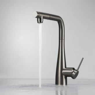 Kjøkkenarmatur med Uttrekkbar Spray Tut <strong>Eridan</strong>  Grå Titanium Matt