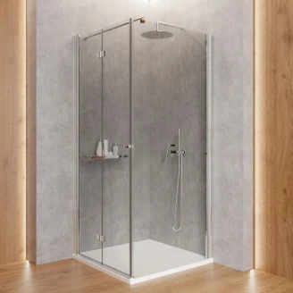 Dusjhjørne med Sammenleggbar Dør <strong>Kerria Plus</strong> 100 + 90 cm Krom Blank