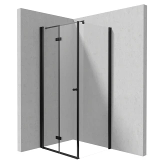 Dusjhjørne med Sammenleggbar Dør <strong>Kerria Plus</strong> 70 + 100 cm Svart Matt