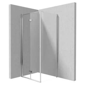Dusjhjørne med Sammenleggbar Dør <strong>Kerria Plus</strong>  80 + 110 cm Krom Blank