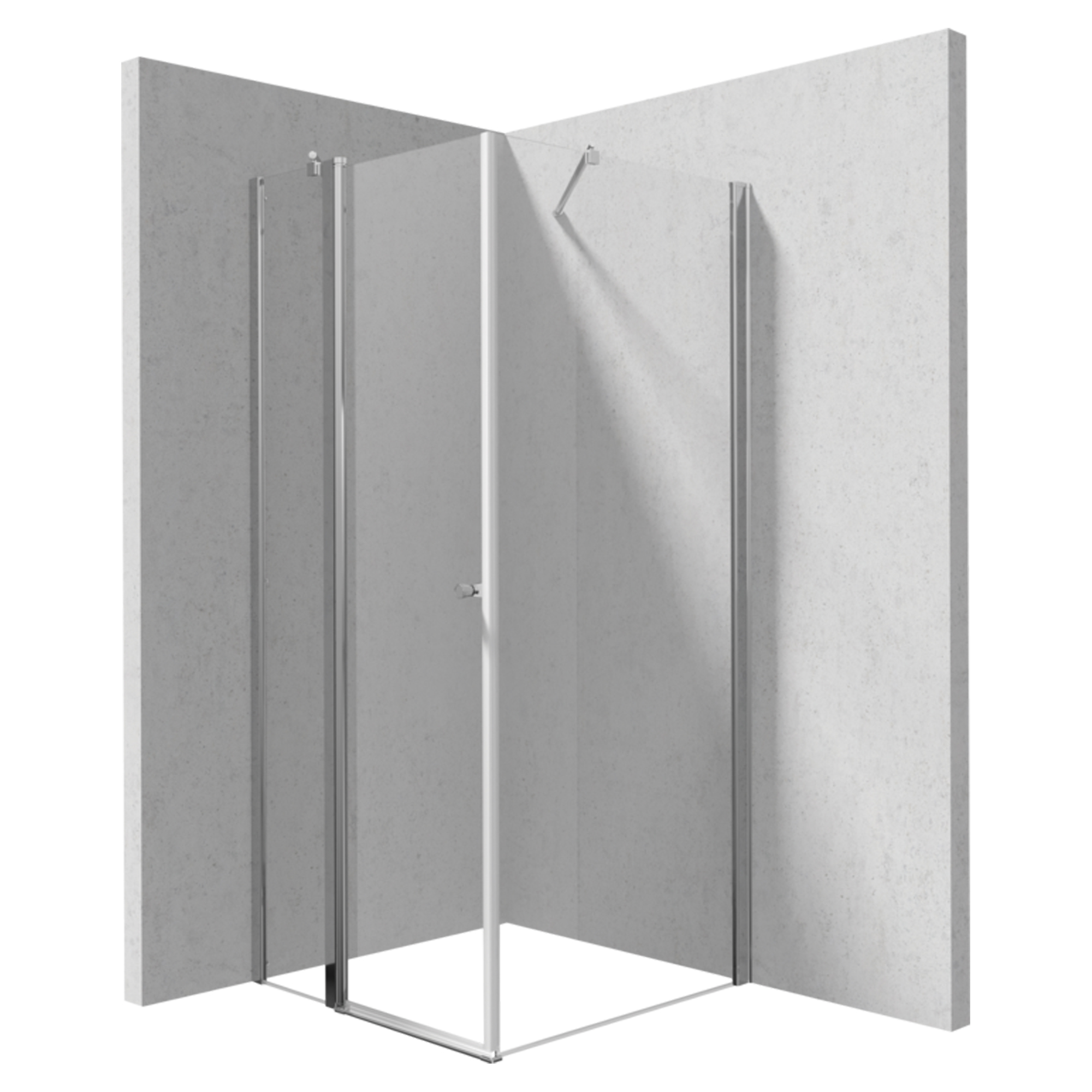 Dusjhjørne med Pivotdør Kerria Plus 90 + 80 cm Krom Blank