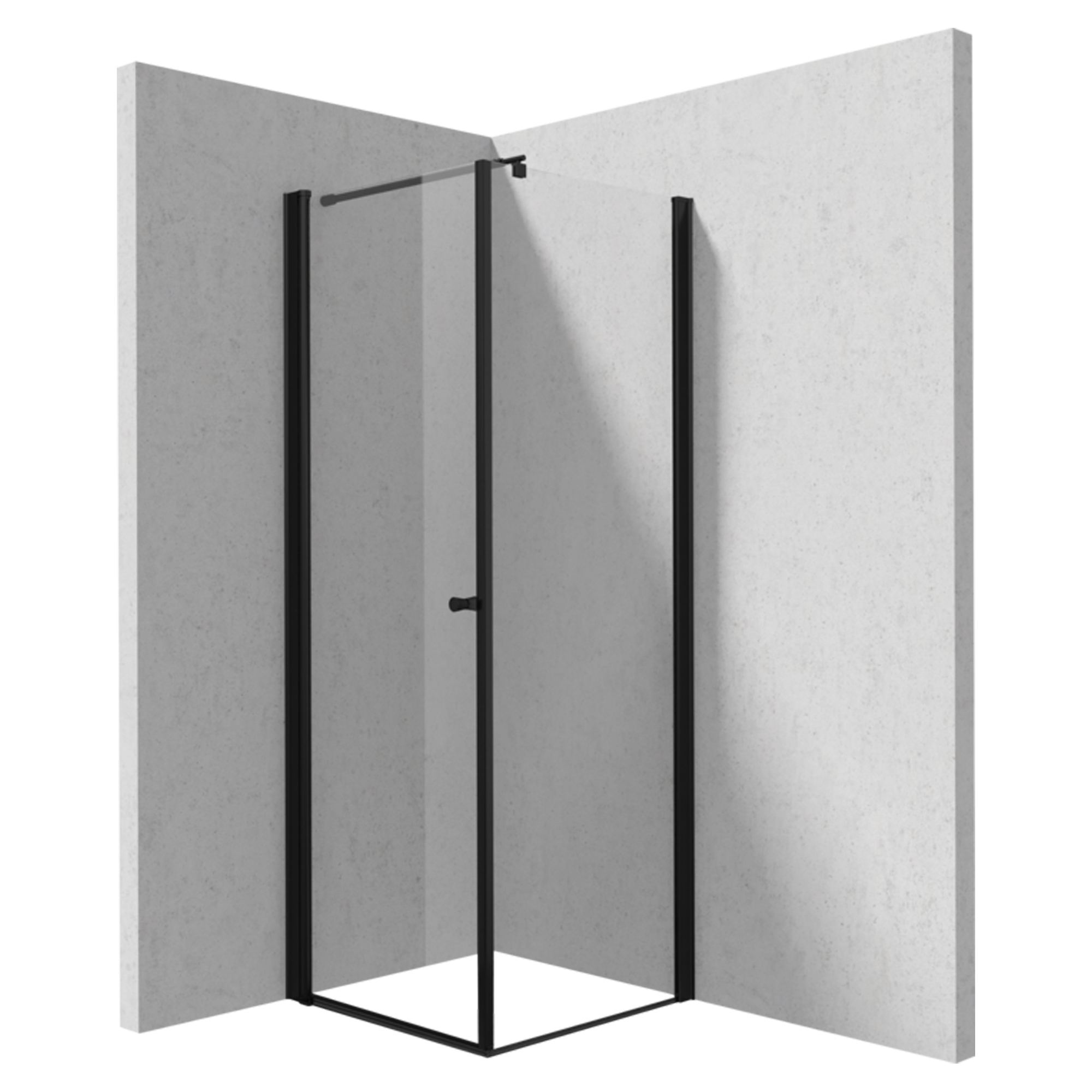 Dusjhjørne med Svingbar Dusjdør Kerria Plus 80 + 90 cm Svart Matt