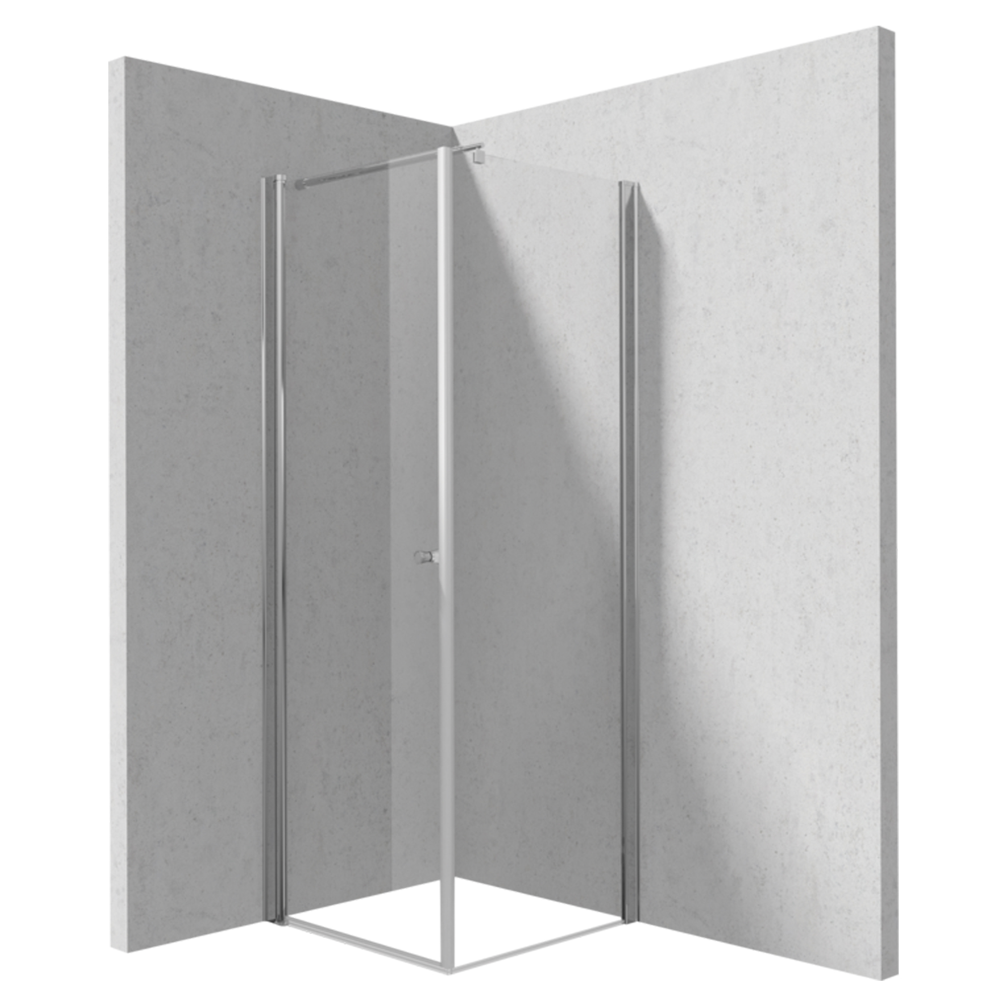 Dusjhjørne med Svingbar Dusjdør Kerria Plus 90 + 70 cm Krom Blank