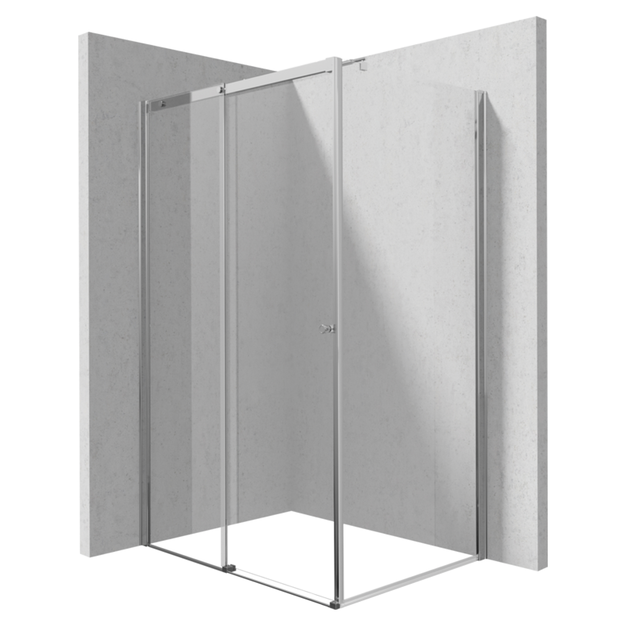 Dusjhjørne med Skyvedør Kerria Plus 110 + 80 cm Krom Blank