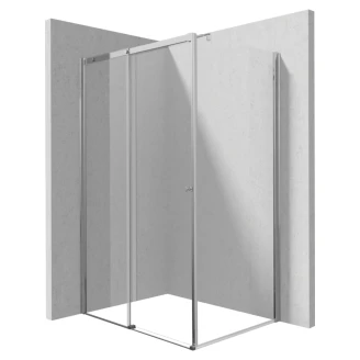 Dusjhjørne med Skyvedør <strong>Kerria Plus</strong> 110 + 140 cm Krom Blank