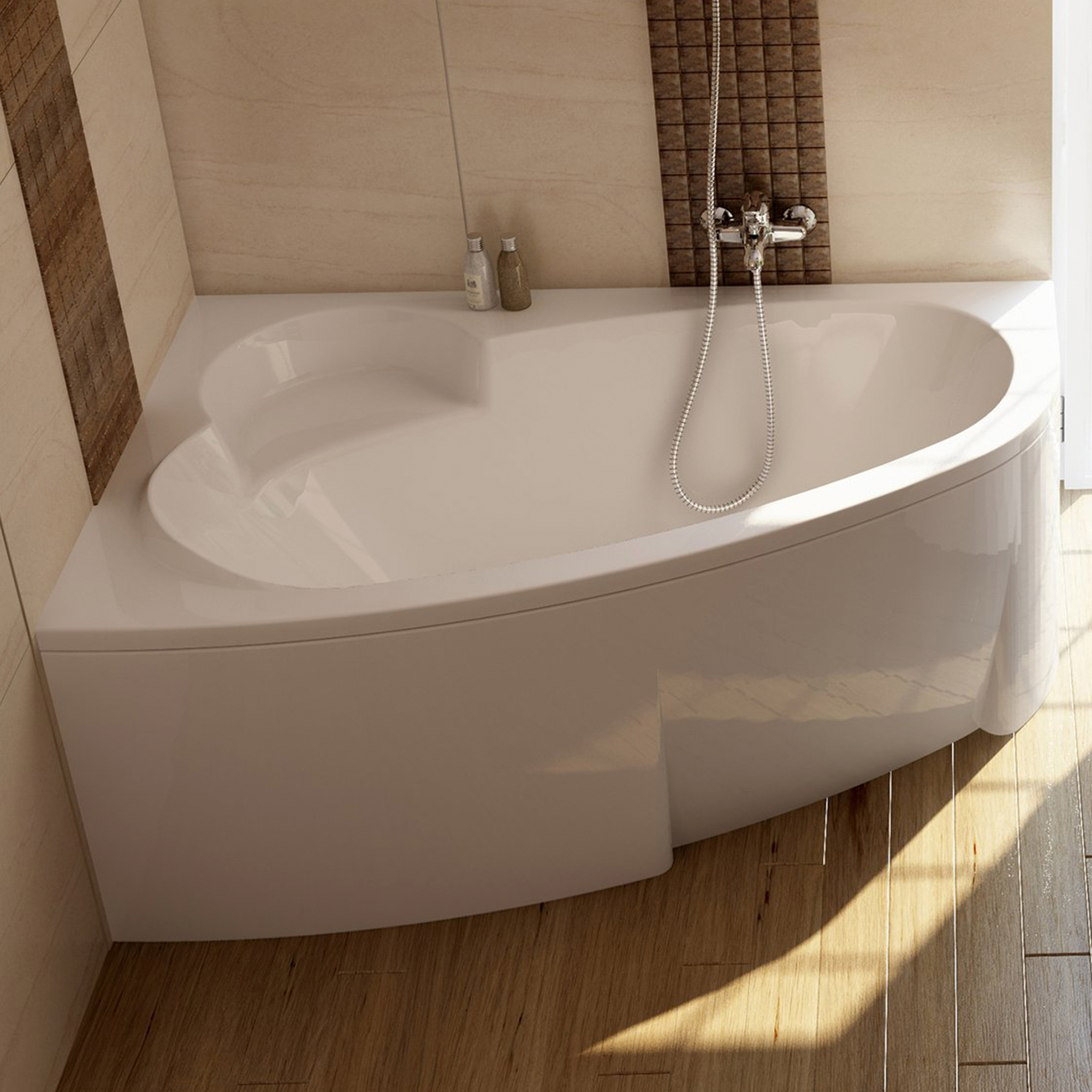 Ravak Panel Wave Venstre Hvit 150 cm