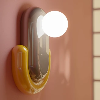 Ferroluce Vegglampe <strong>Eclair</strong>  Beige, Gul