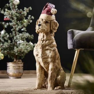 Werner Voss Dekorasjonsfigur <strong>Santa Dog</strong>  Brun Matt