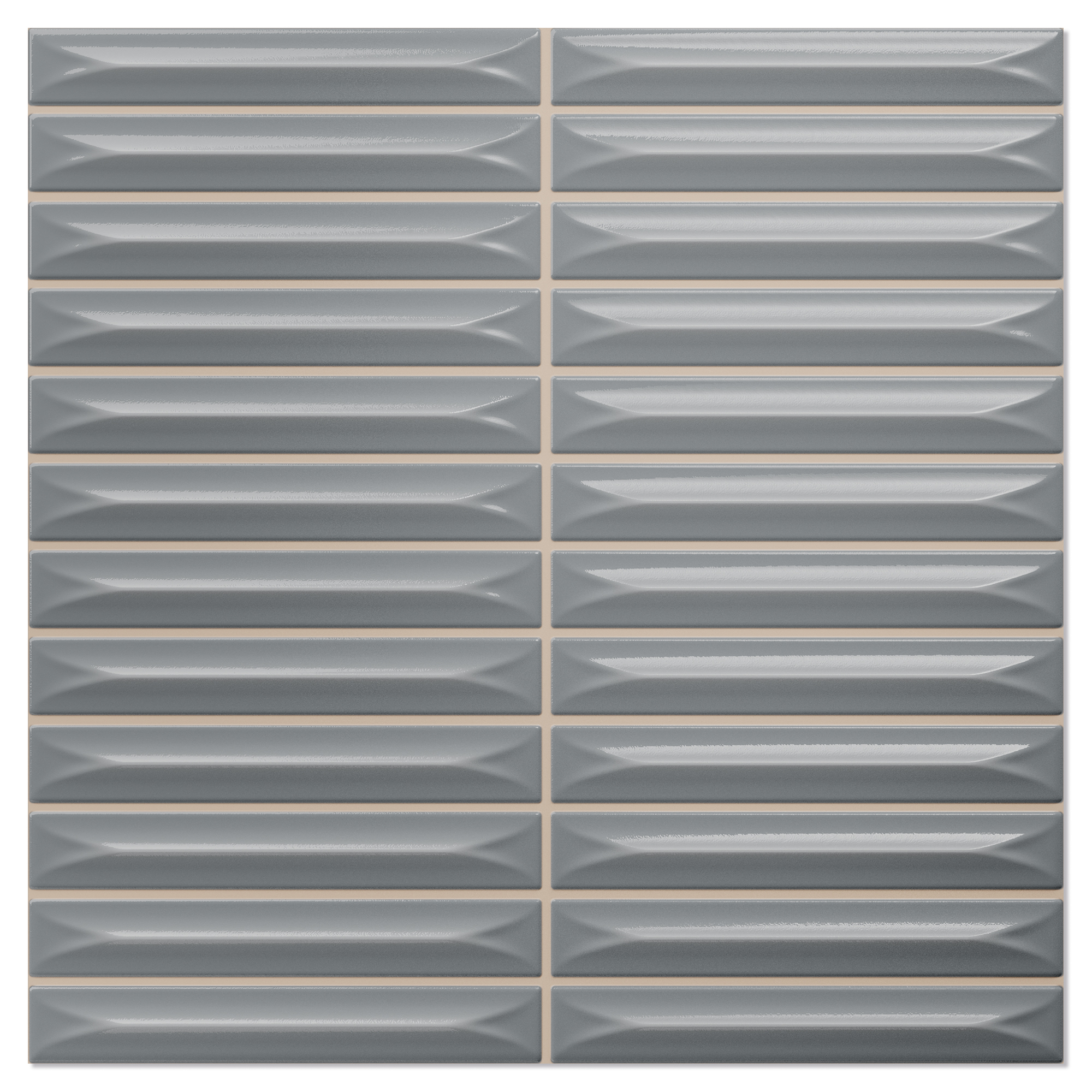 Veggflis Cue Grå Blank 20x20 (1.5x10) cm
