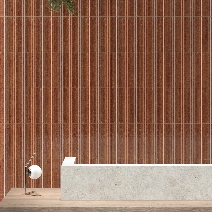Veggflis Solanda Röd Blank 15x30 cm