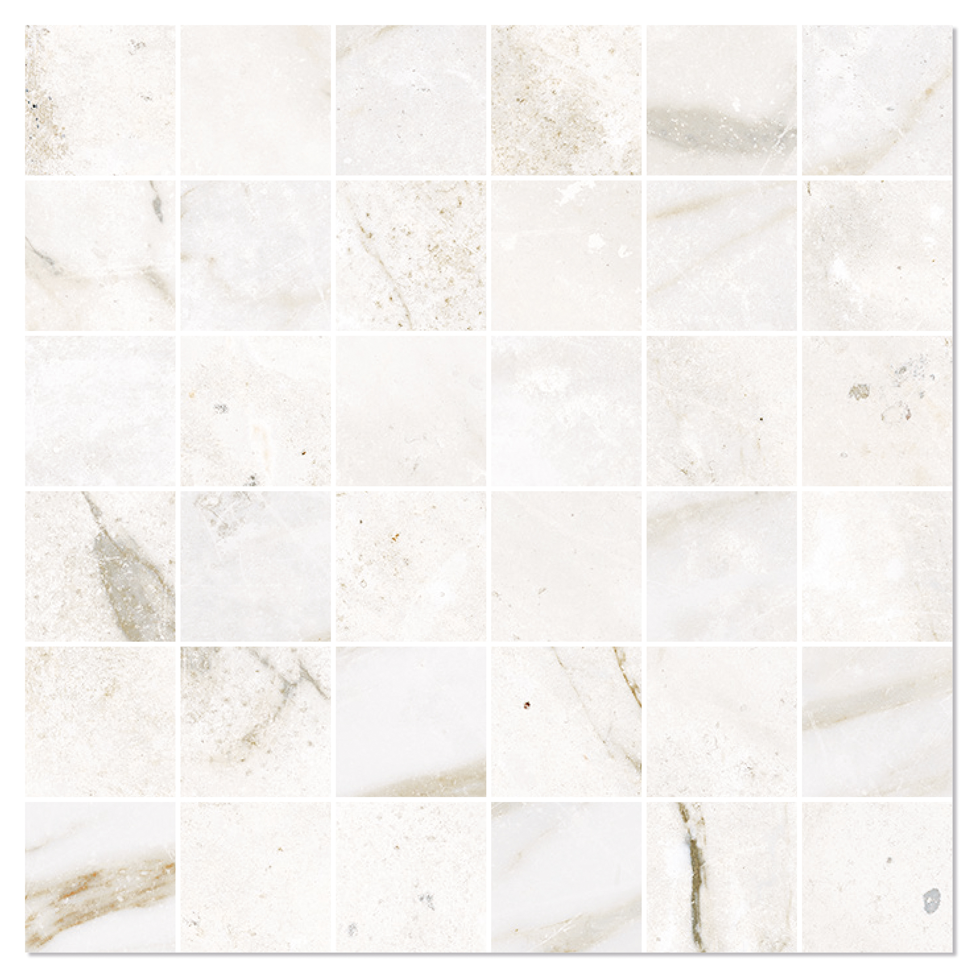 Marmor Mosaikkflis Canterbury Kremhvit Matt 30x30 (5x5) cm