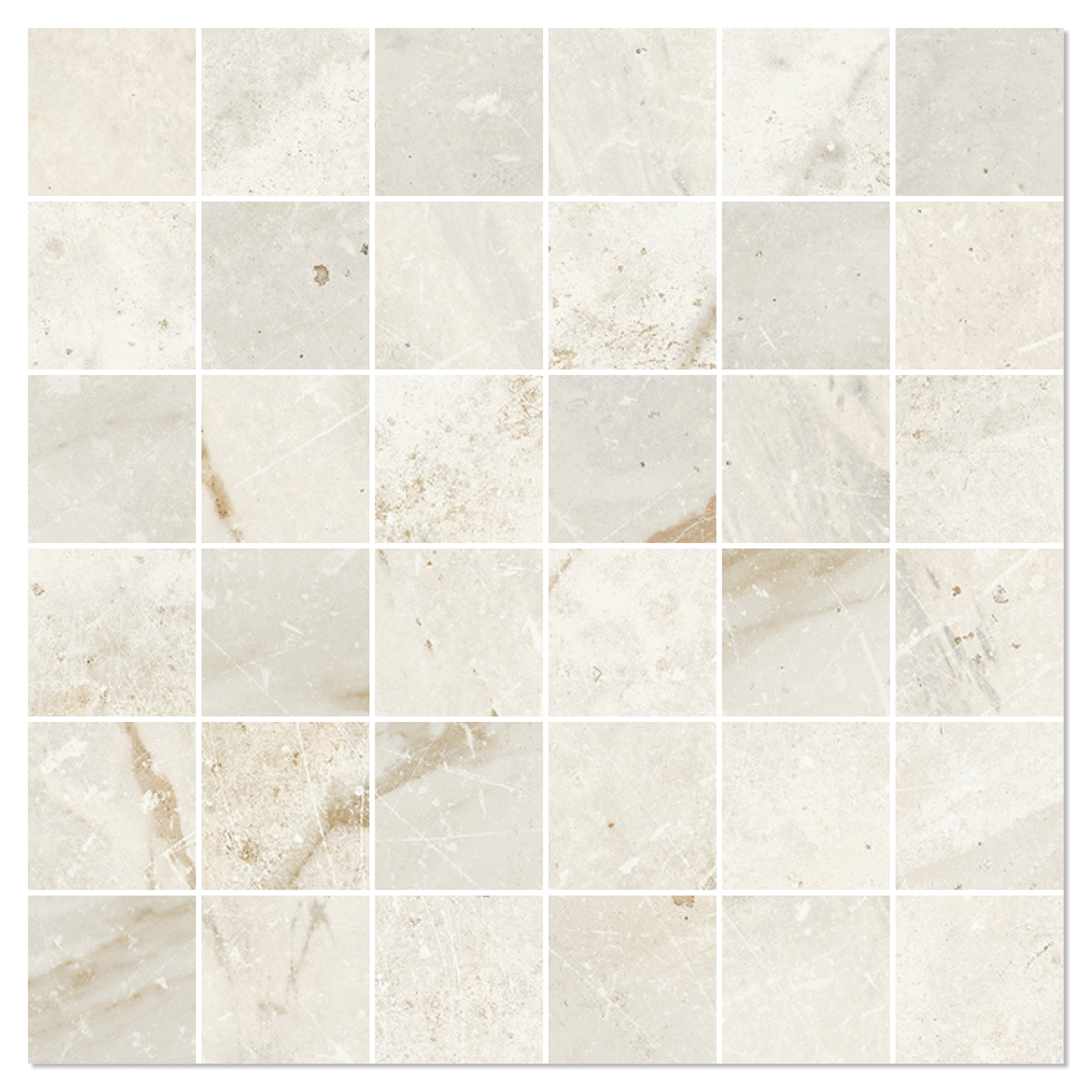 Marmor Mosaikkflis Canterbury Aurisk Matt 30x30 (5x5) cm