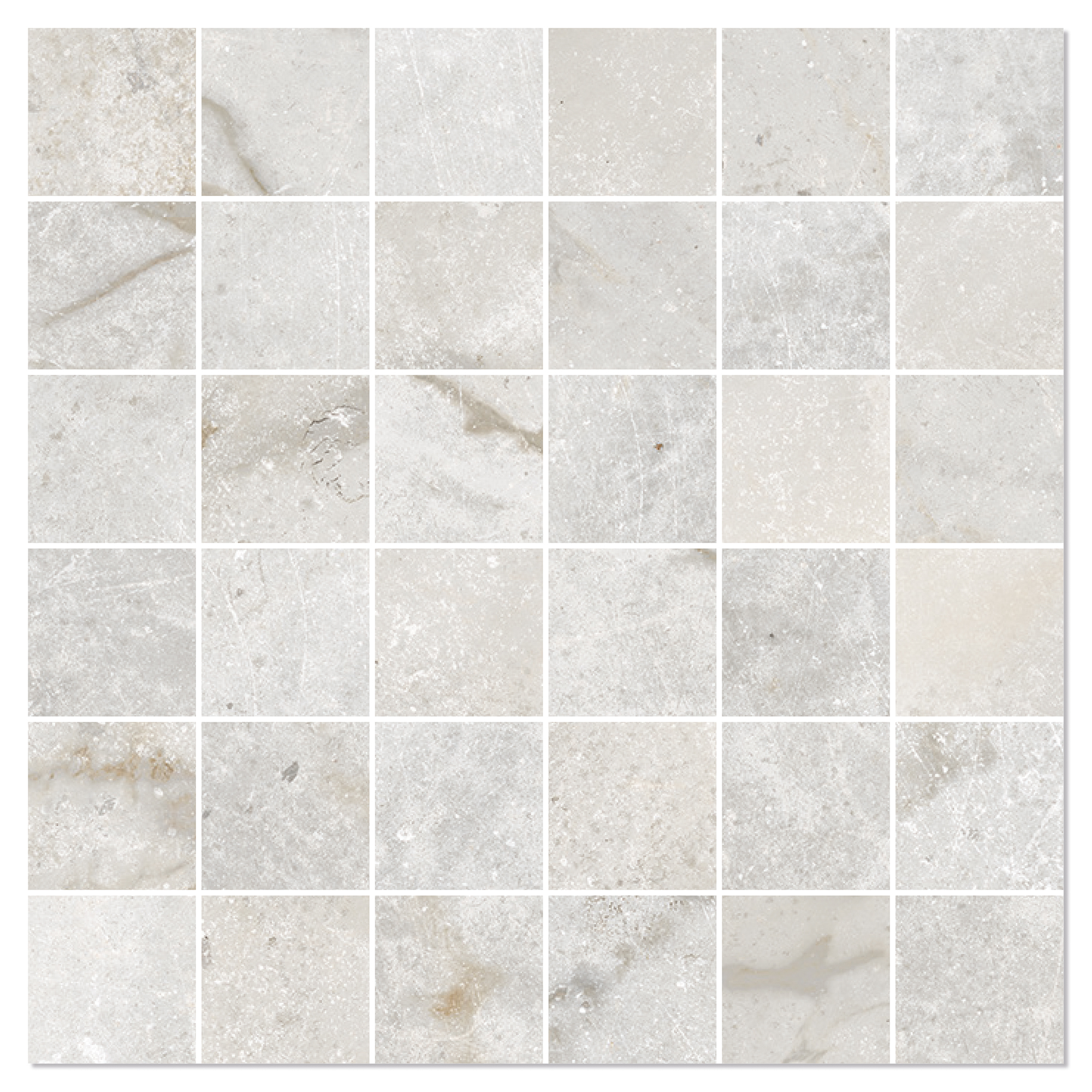 Marmor Mosaikkflis Canterbury Perlegrå Matt 30x30 (5x5) cm