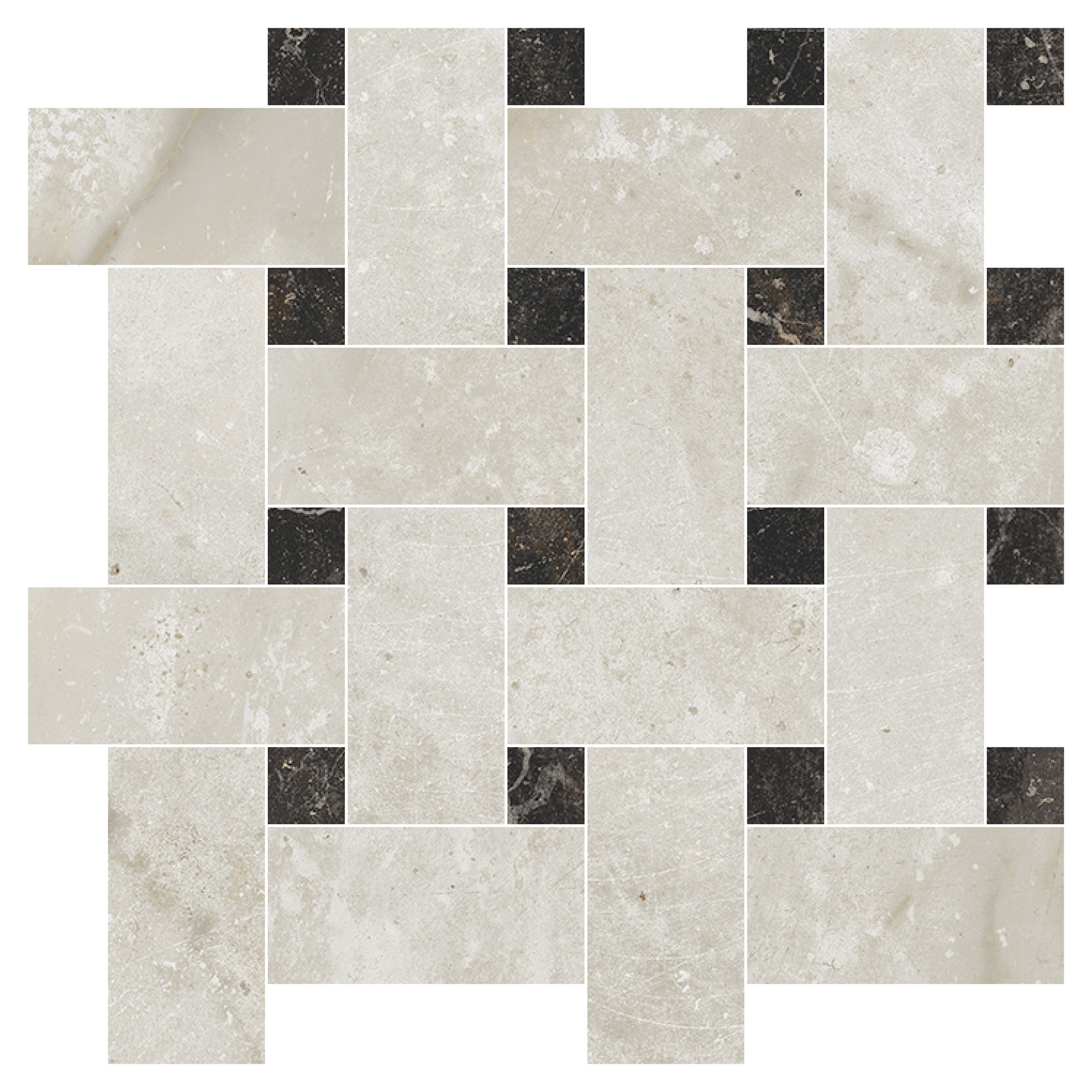 Marmor Mosaikk Gulvflis Canterbury Naturgrå Strikk Matt 30x30 cm