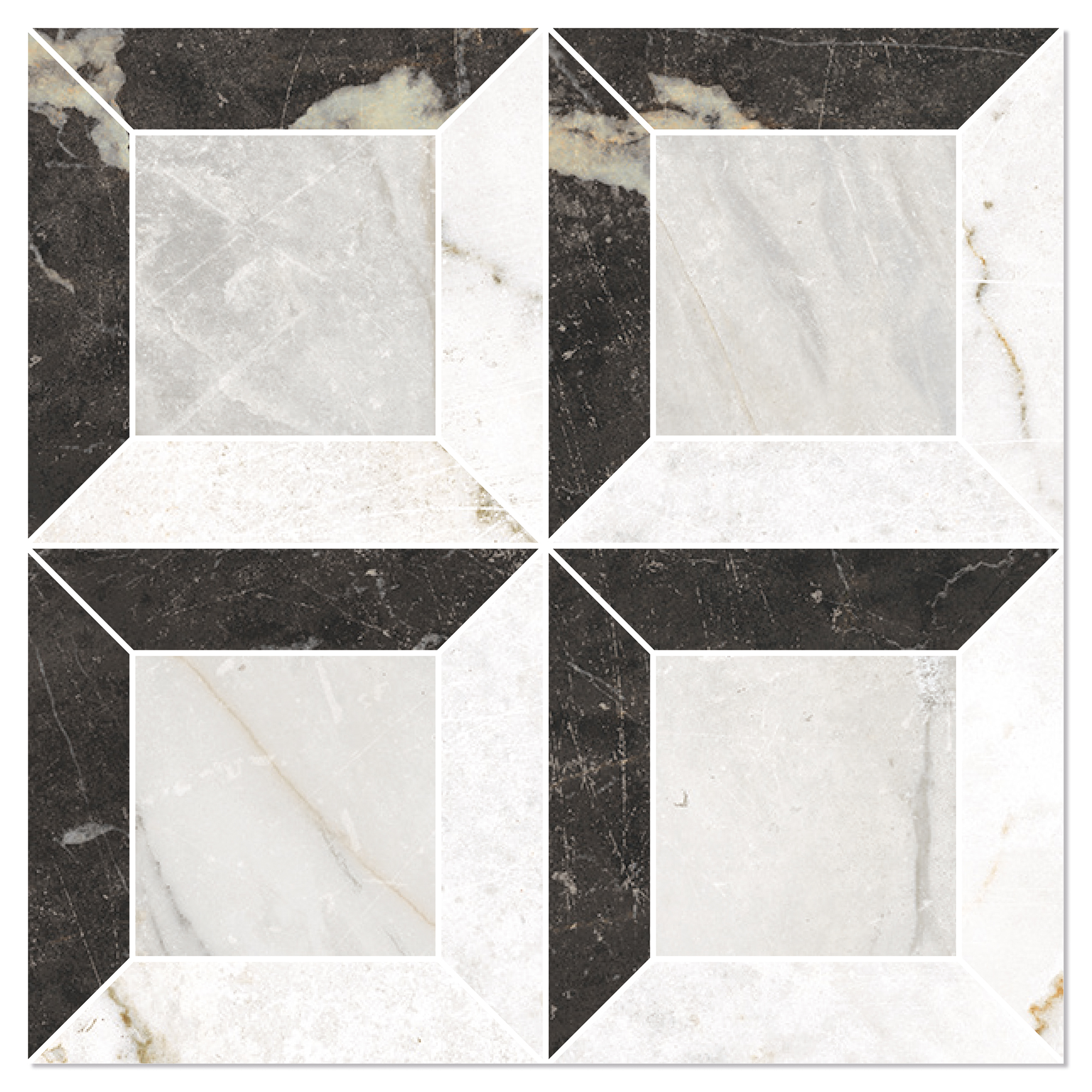 Marmor Mosaikk Gulvflis Canterbury Blanda Nattsvart Matt 30x30 cm
