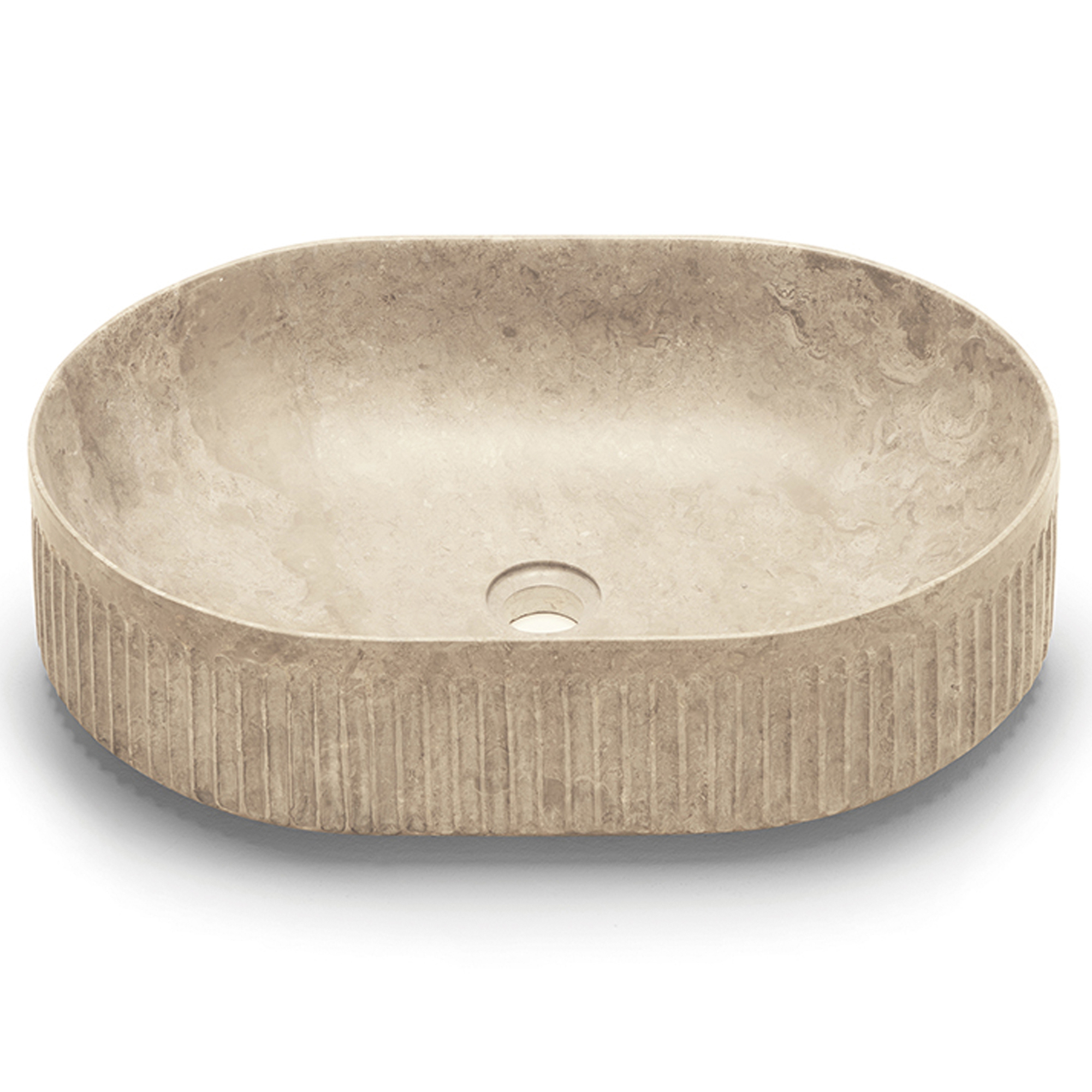 Bathco Servant Stone Striae Oval Beige 58x38 cm