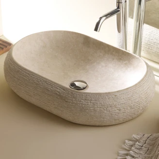 Bathco Servant Stone Domed Oval Beige 60x40 cm