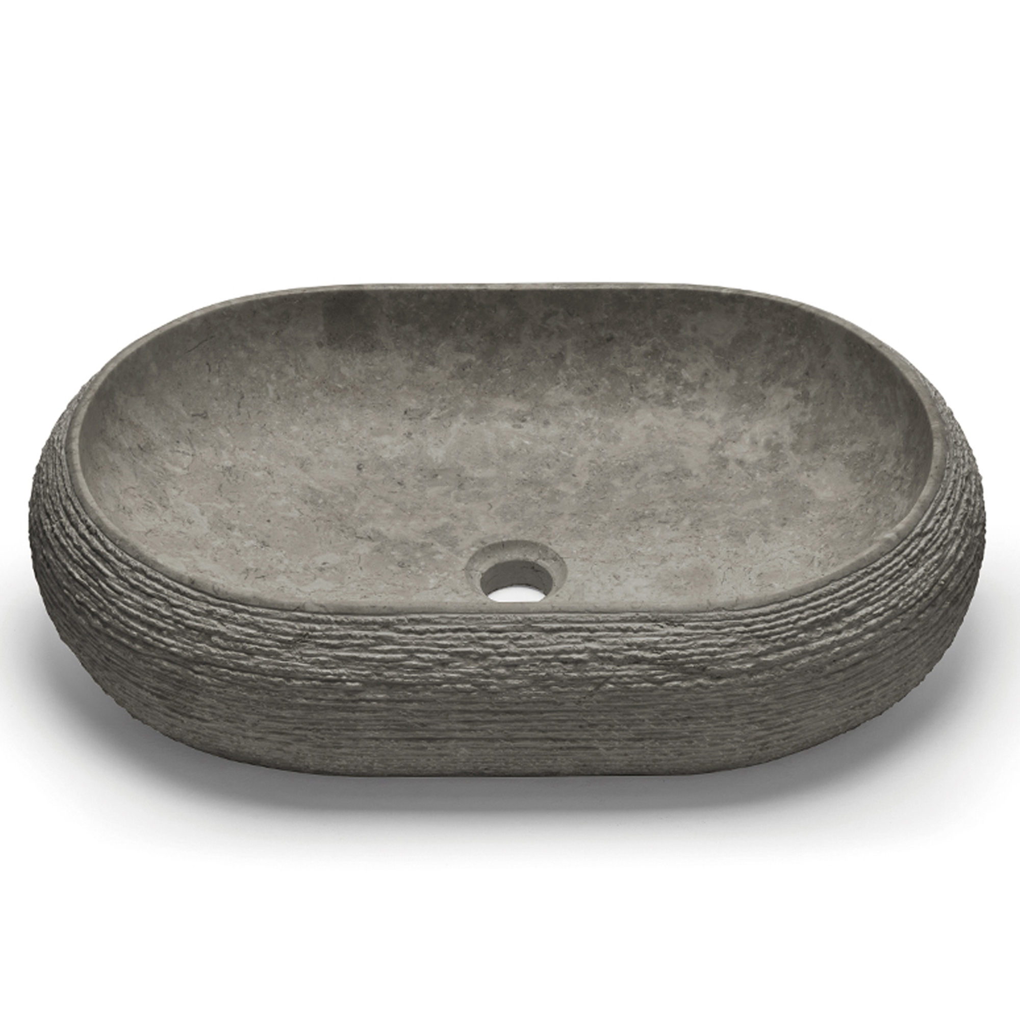 Bathco Servant Stone Domed Oval Grå 60x40 cm