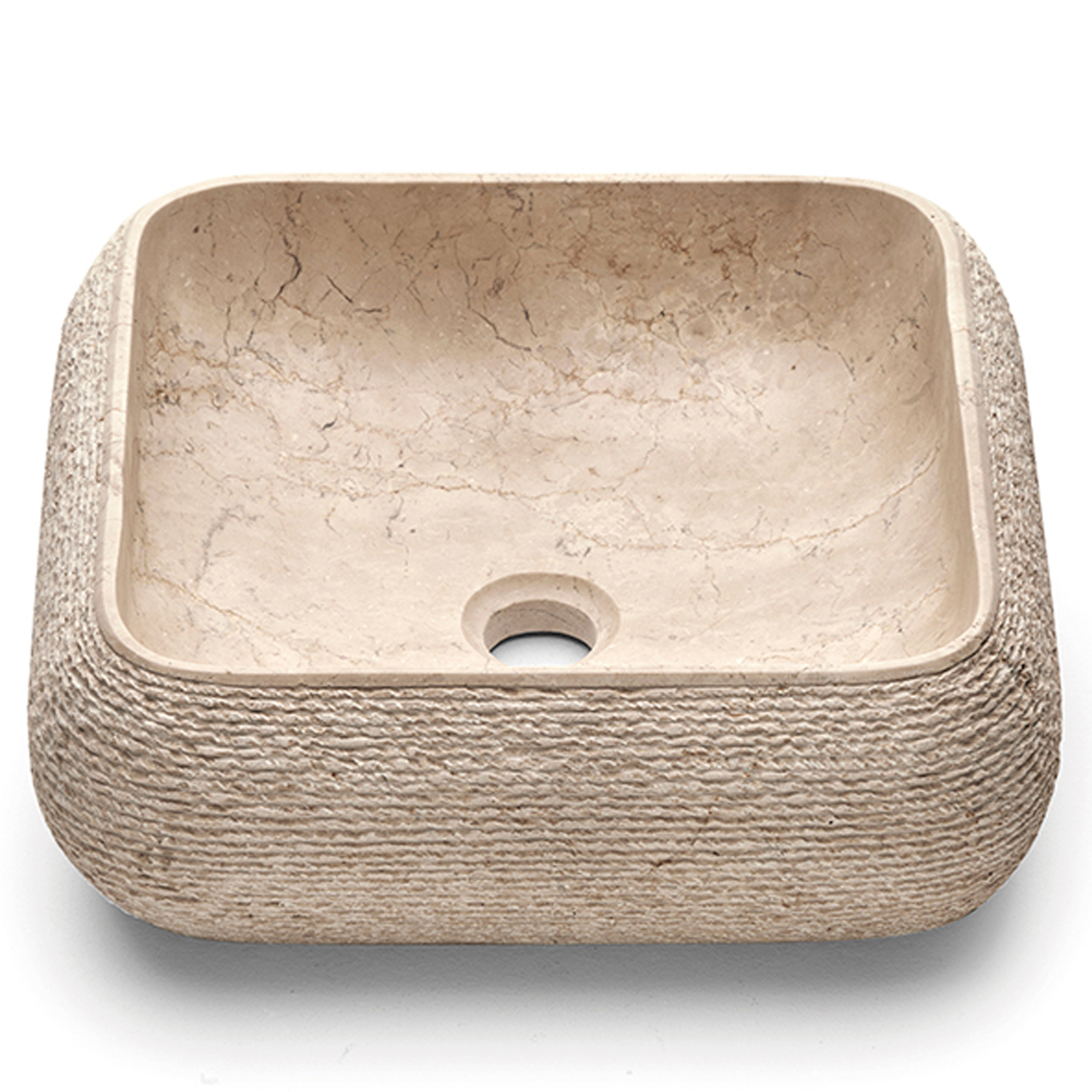 Bathco Servant Stone Domed Kvadratisk Beige 40x40 cm