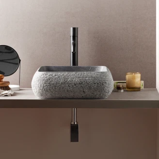 Bathco Servant Stone Domed Kvadratisk Grå 40x40 cm