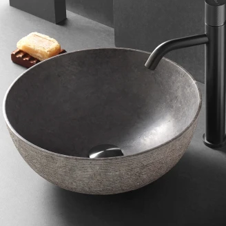 Bathco Servant Stone Domed Rund Grå 38 cm
