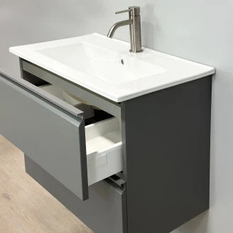 Servantskap <strong>Calme</strong>  Grå Matt 60 cm med Handfat Hvit Blank