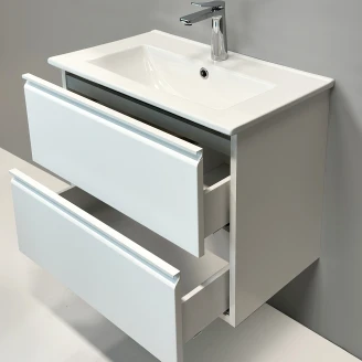 Servantskap <strong>Calme</strong>  Hvit Matt 80 cm med Handfat Hvit Blank